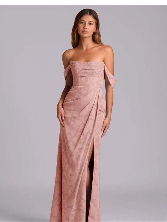 Azazie Dresses & Skirts - Azazie Rosette Floral Johana Maxi Dress Size A4